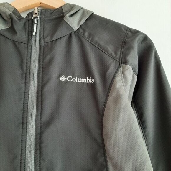 COLUMBIA | Omni-Shield Windbreaker Hoodie Jacket Kids Black & Gray Kids Youth M - Picture 6 of 15